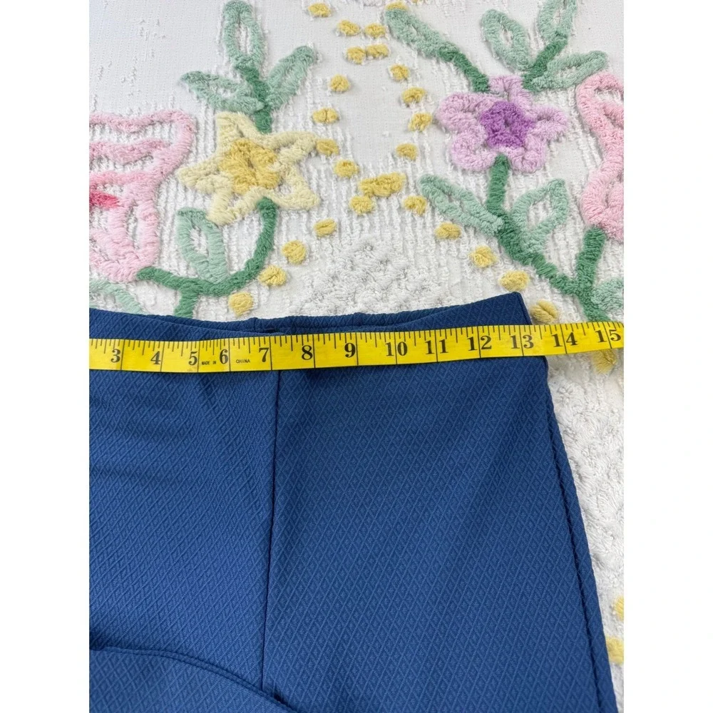 Legacy XXS Blue Textured Jacquard Pull On High Rise Straight Leg Pants A474586